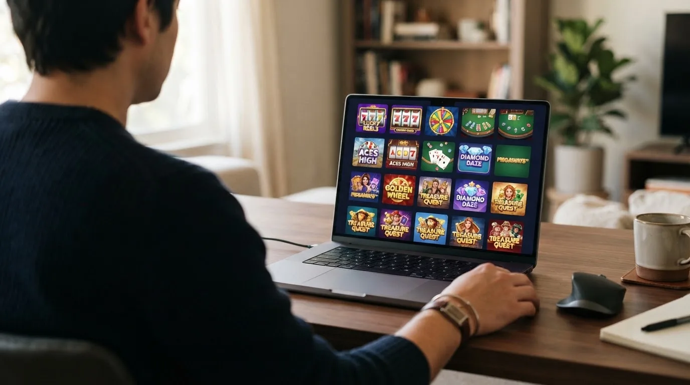 Une grille de vignettes de jeux affichée sur un écran d'ordinateur, sans marque visible.